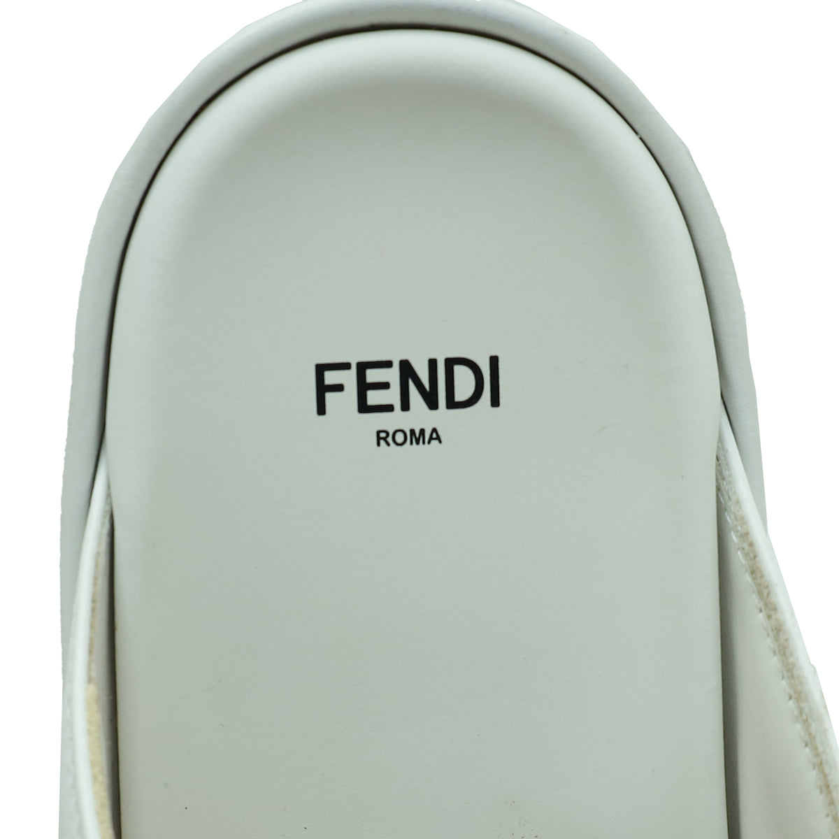 Fendi White Vitello Fendigraphy Slide Sandals 38.5