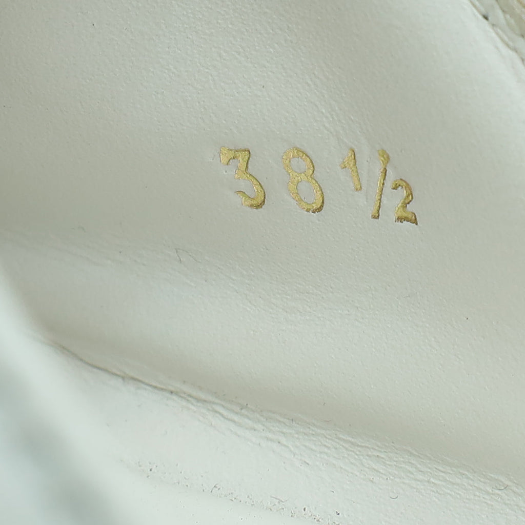 Fendi White Vitello Fendigraphy Slide Sandals 38.5
