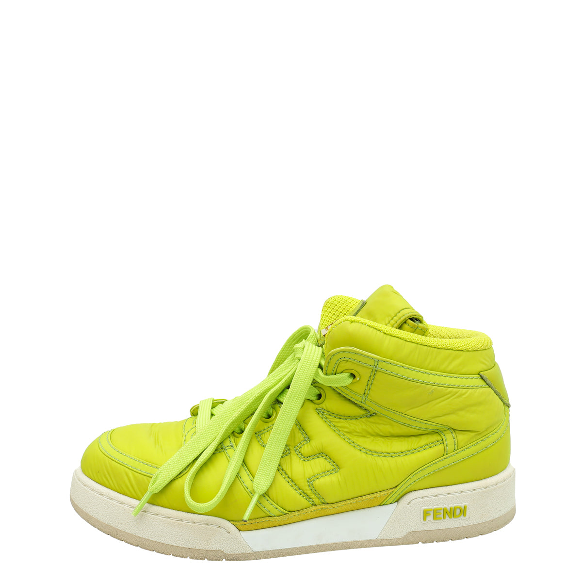 Fendi Kiwi FF Nylon Match High Top Sneakers 38