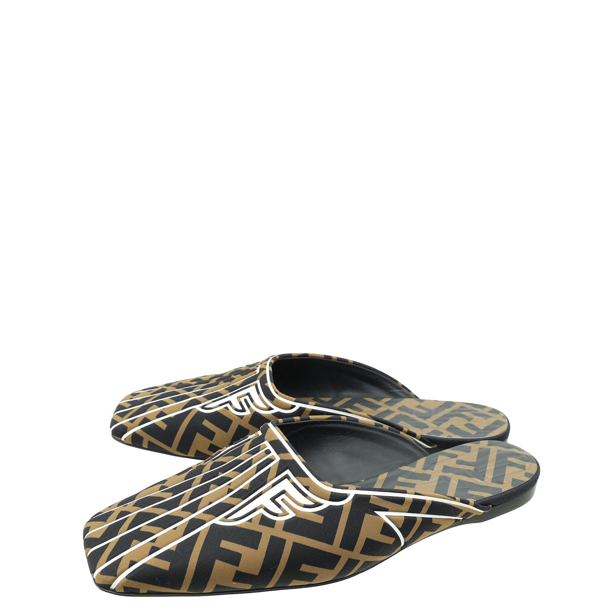 Fendi Bicolor FF Print Freedom Mules 38