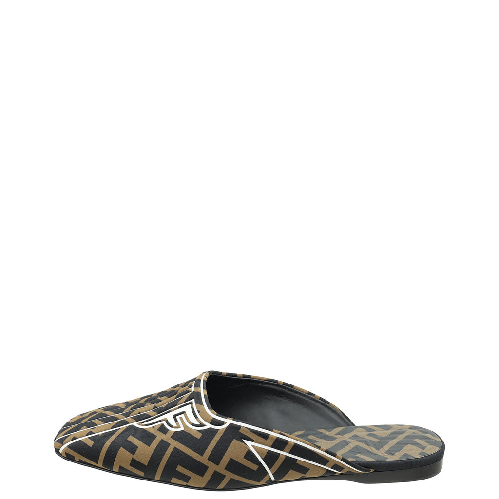 Fendi Bicolor FF Print Freedom Mules 38