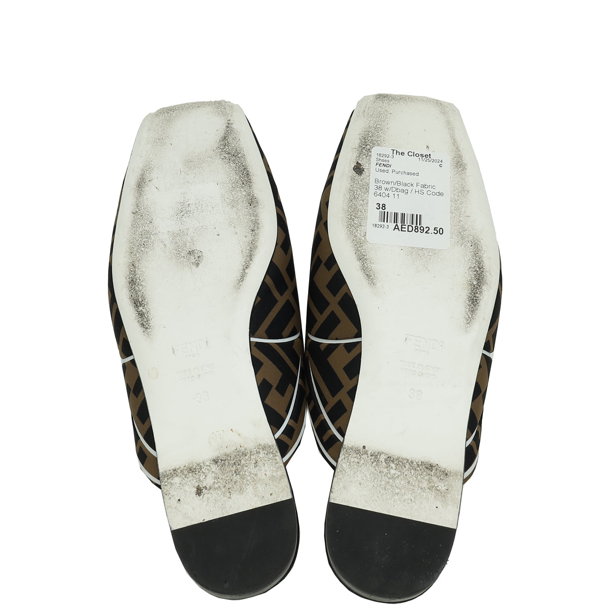 Fendi Bicolor FF Print Freedom Mules 38