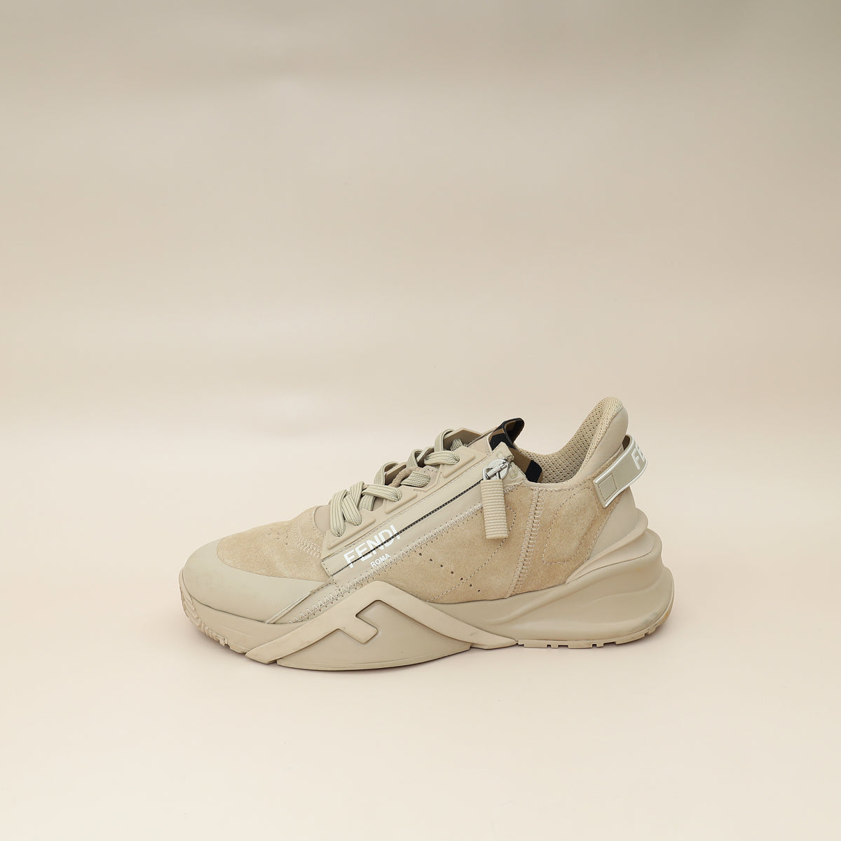 Fendi Beige Suede Flow Sneaker 38