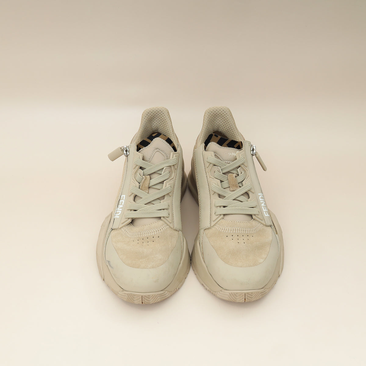 Fendi Beige Suede Flow Sneaker 38