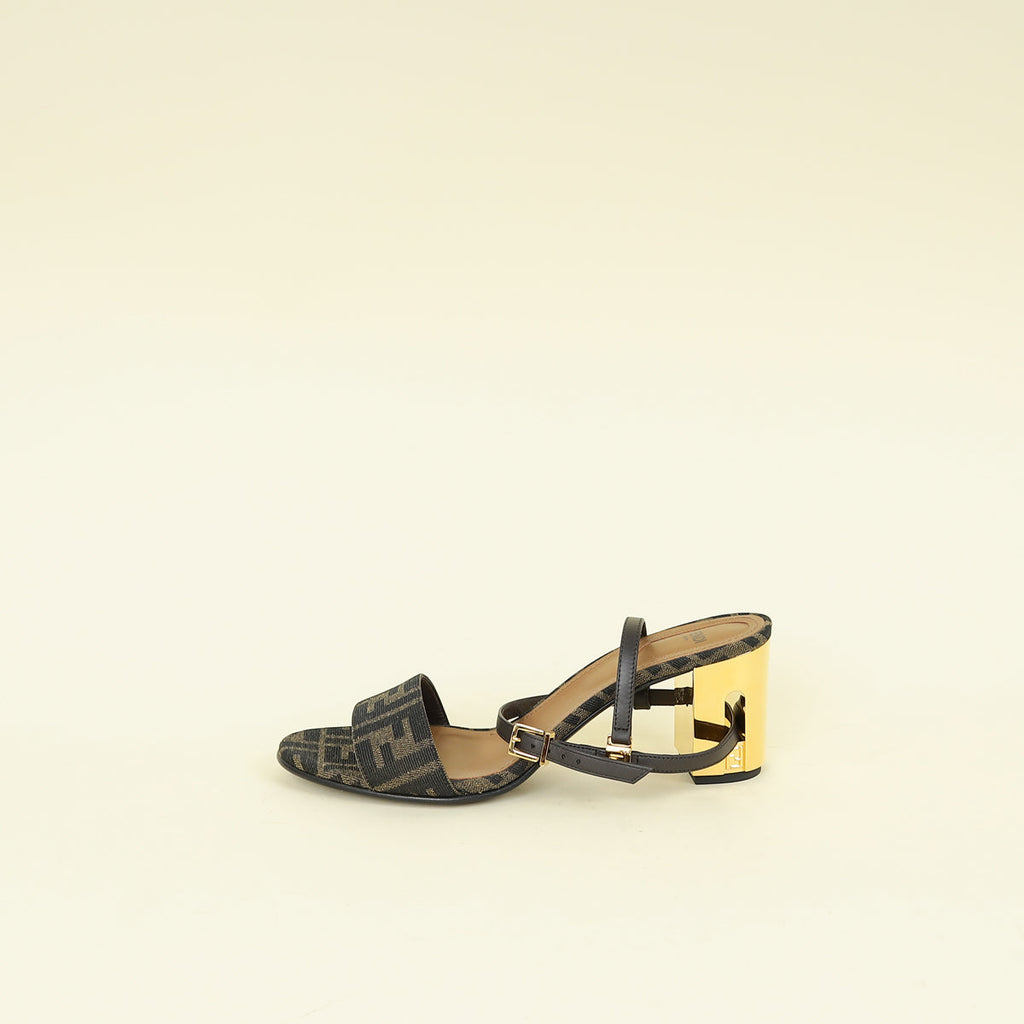 Fendi Tobacco FF Zucca Delfina Sandal 39.5