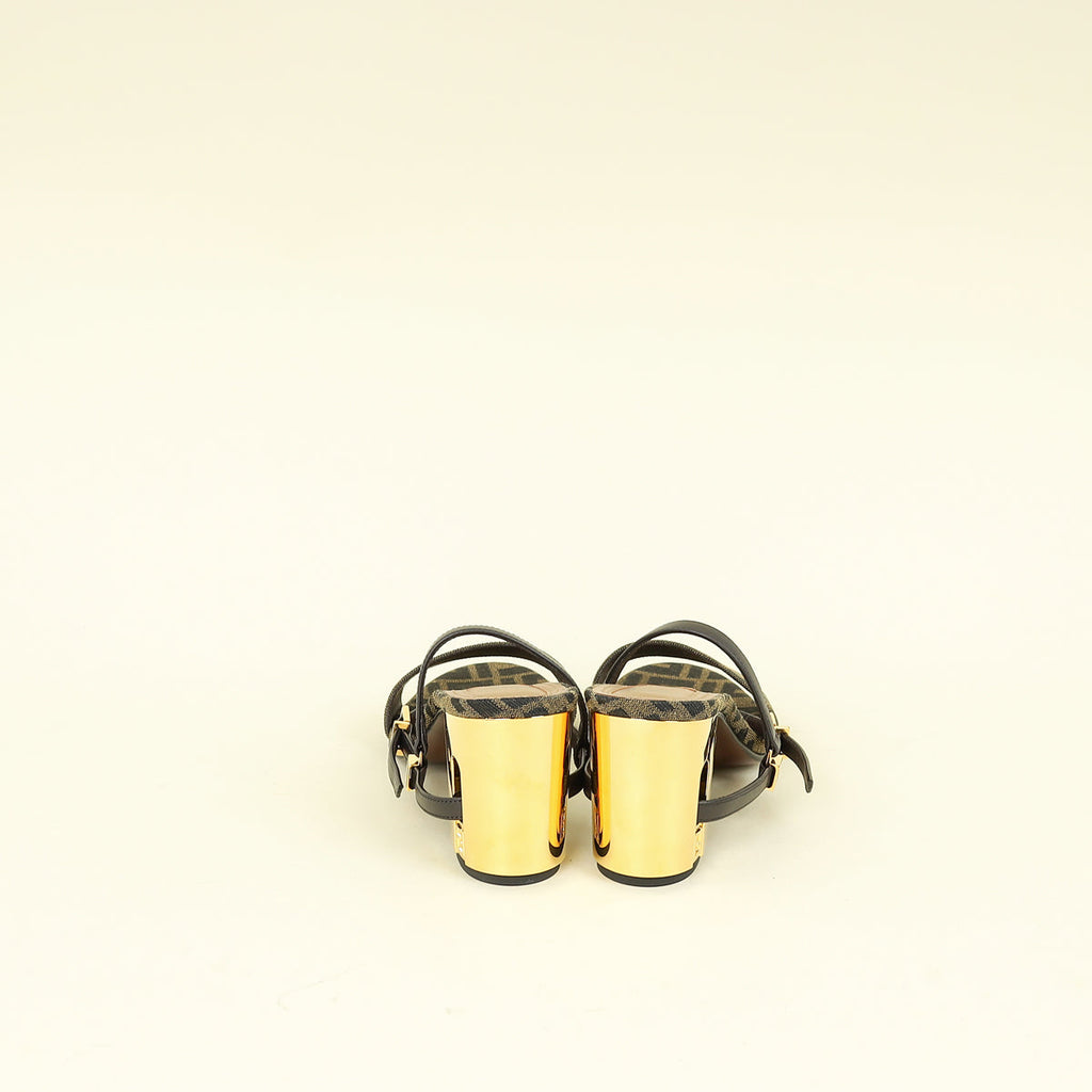Fendi Tobacco FF Zucca Delfina Sandal 39.5