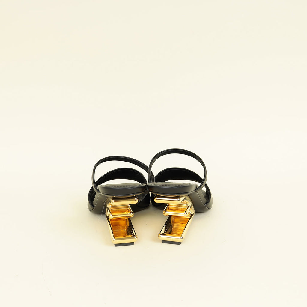 Fendi Black First Slide Mules 39.5