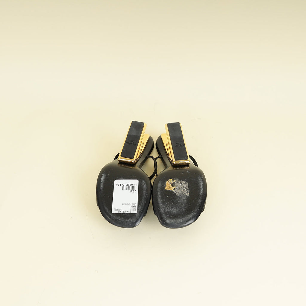 Fendi Black First Slide Mules 39.5