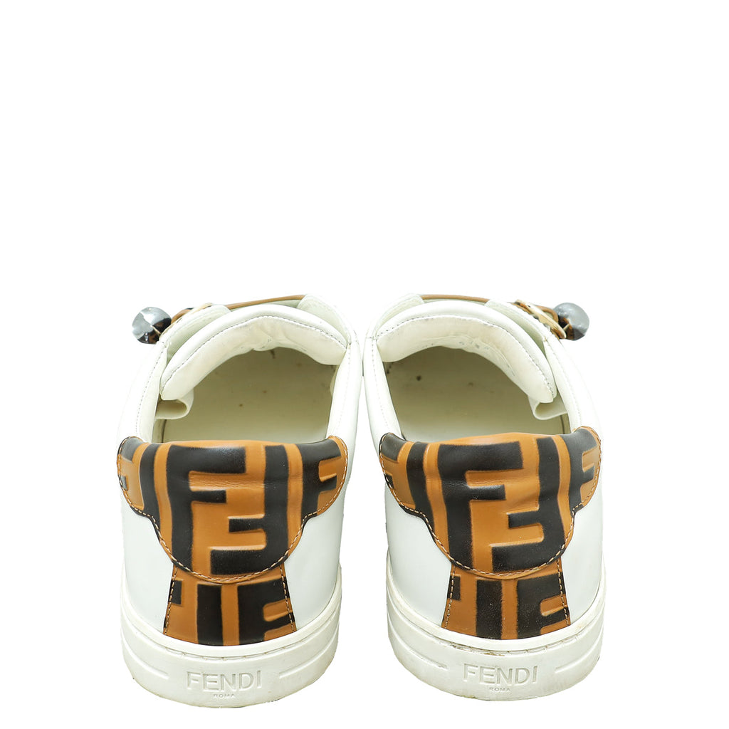 Fendi Bicolor Zucca Buckle Slip On Sneaker 39