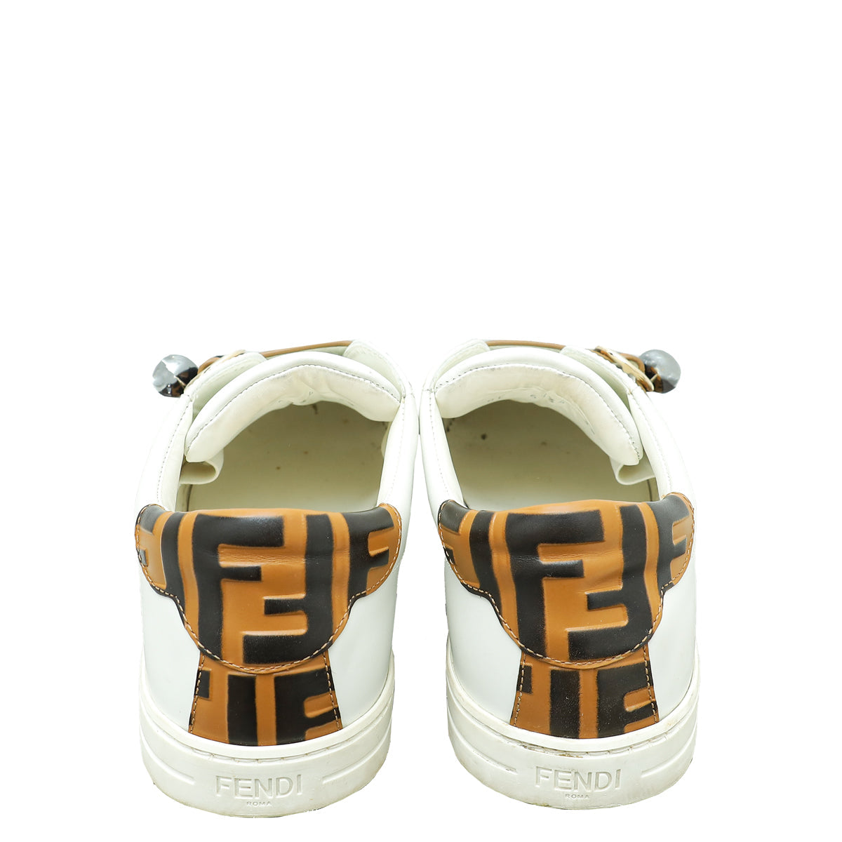 Fendi Bicolor Zucca Buckle Slip On Sneaker 39