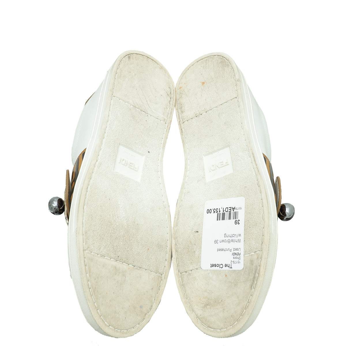 Fendi Bicolor Zucca Buckle Slip On Sneaker 39