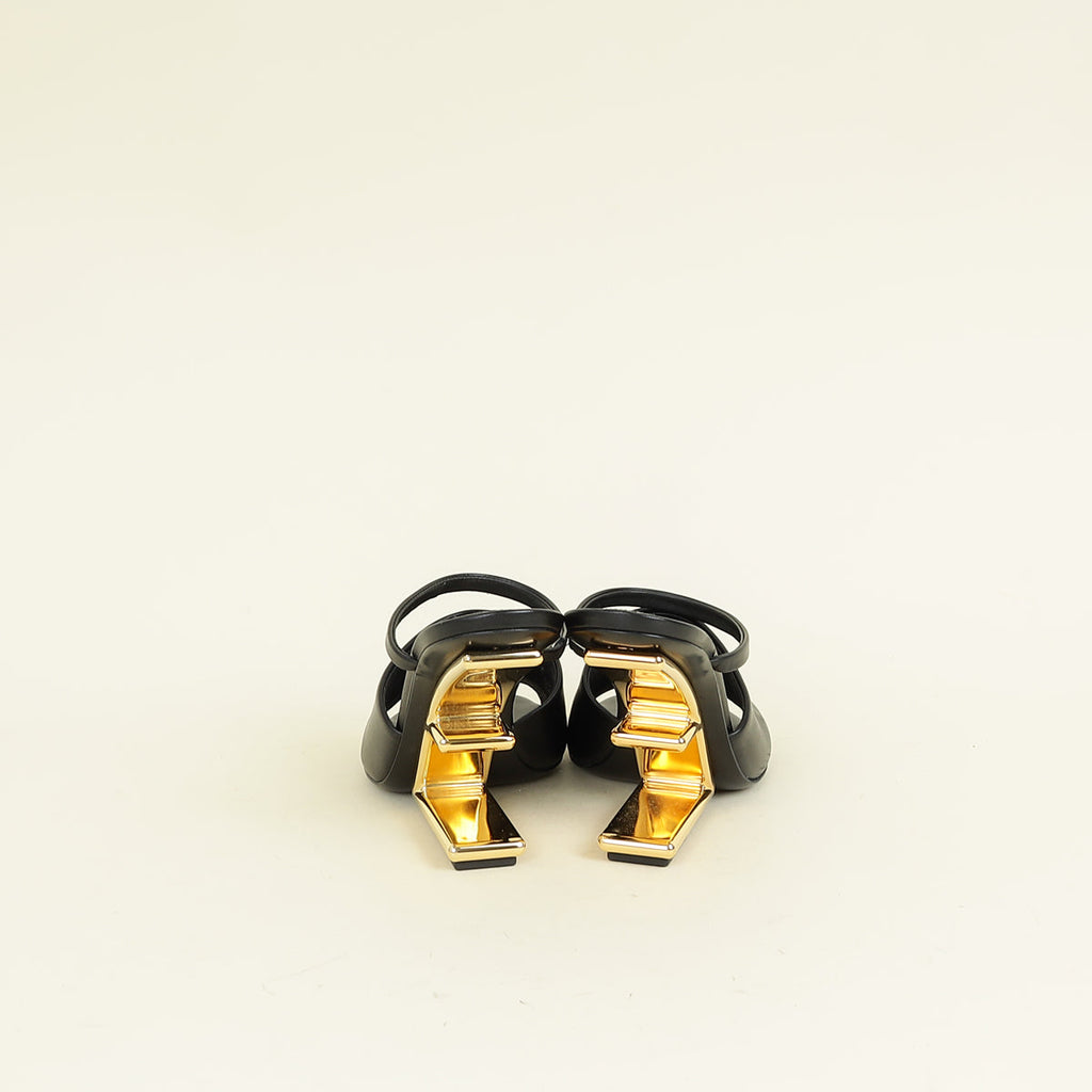 Fendi Black First Sandals 39