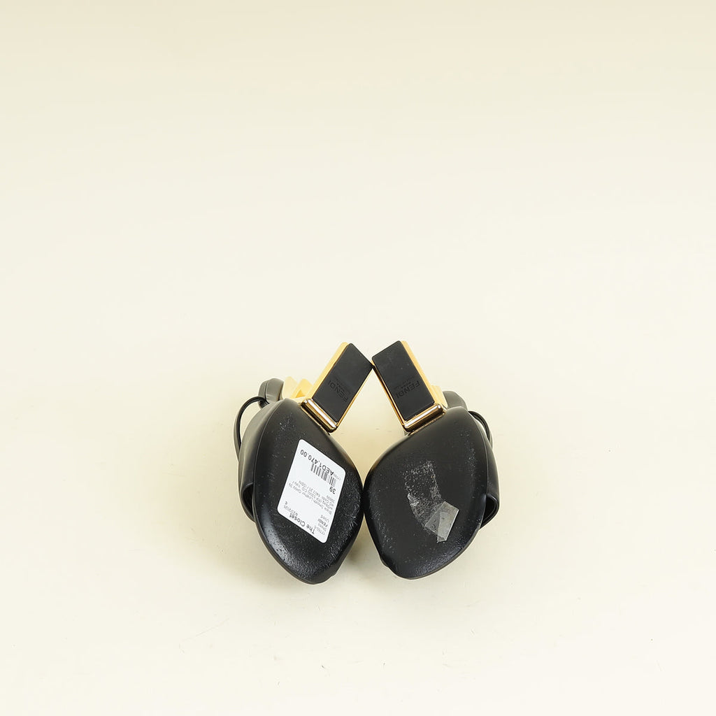 Fendi Black First Sandals 39