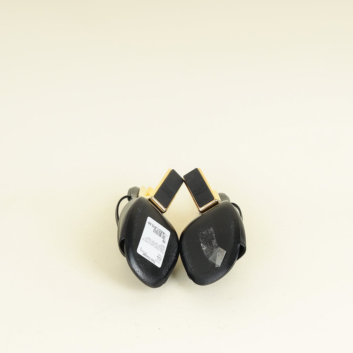 Fendi Black First Sandals 39