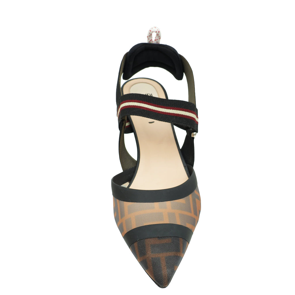 Fendi Bicolor Colibri Mesh Slingback Pump 41