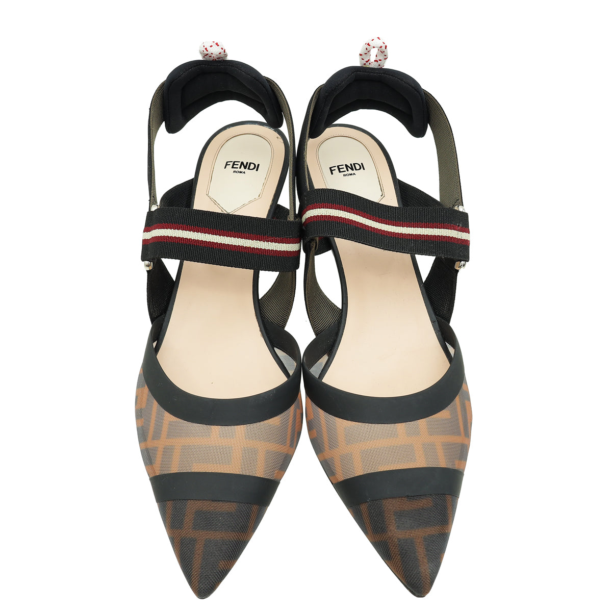 Fendi Bicolor Colibri Mesh Slingback Pump 41
