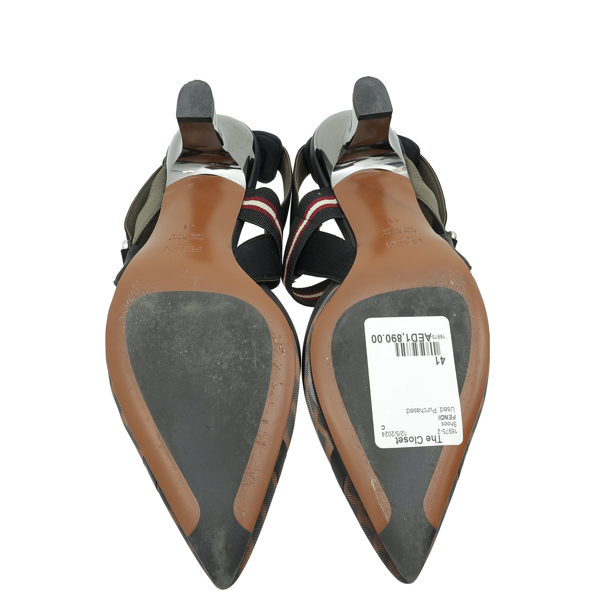 Fendi Bicolor Colibri Mesh Slingback Pump 41