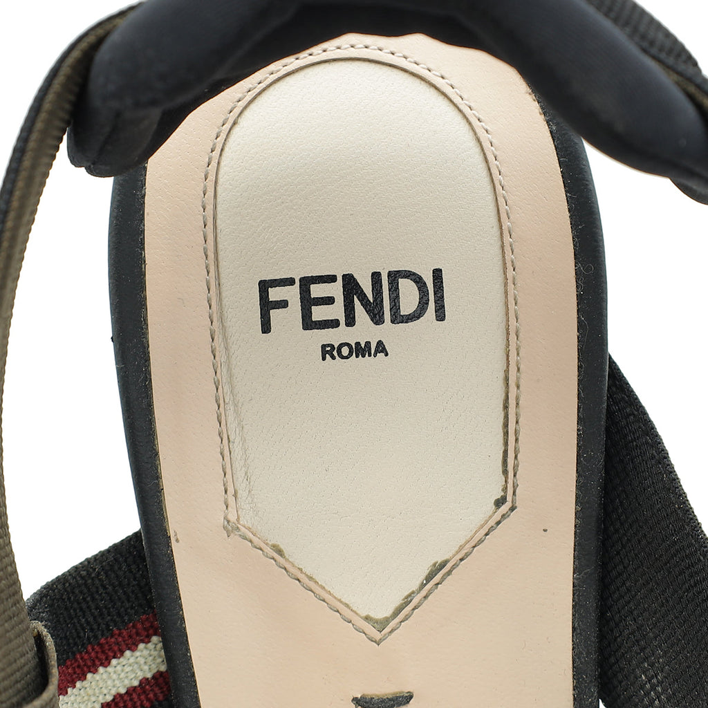 Fendi Bicolor Colibri Mesh Slingback Pump 41