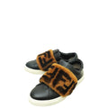 Fendi Bicolor Zucca Calf & Shearling Slip On Sneakers 36
