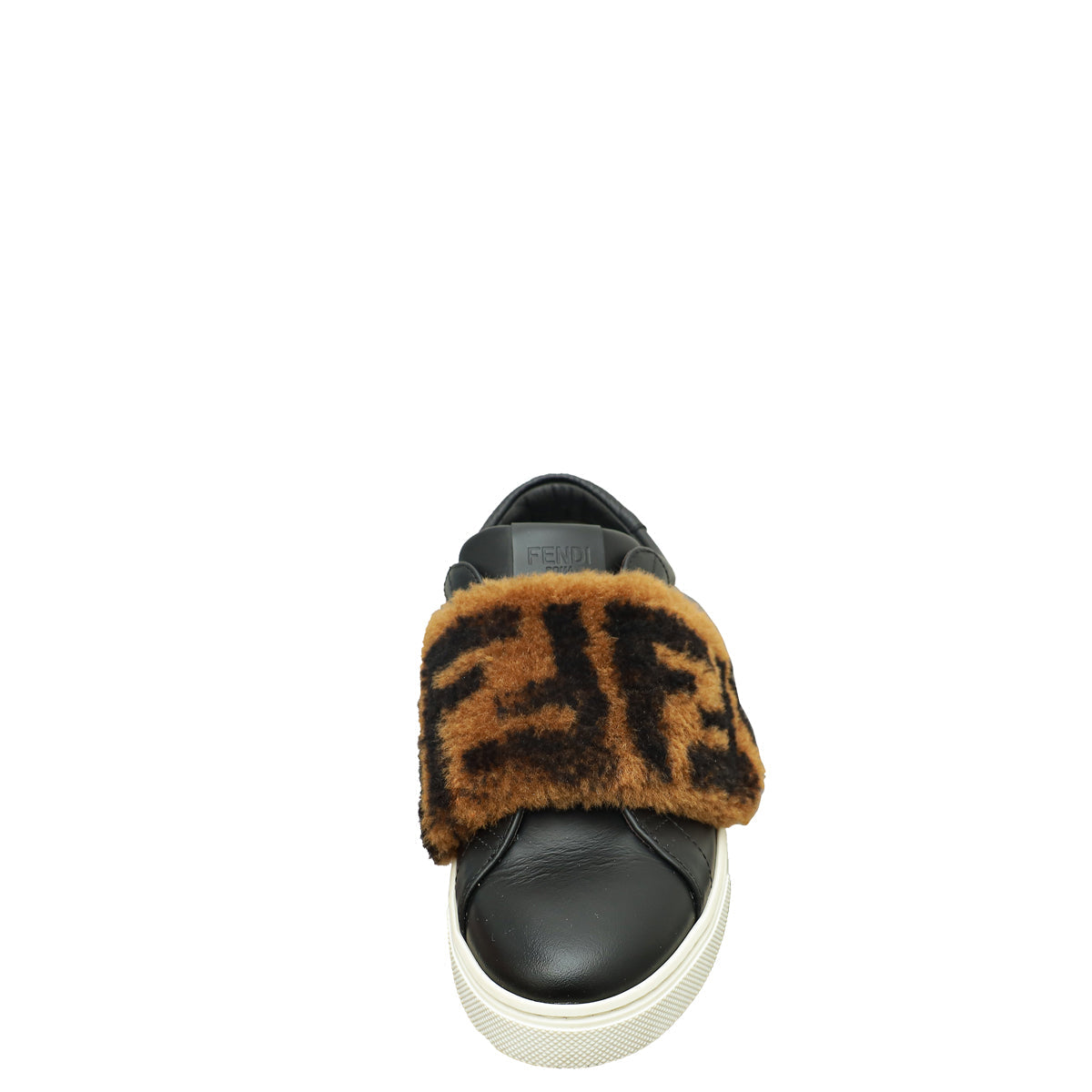 Fendi Bicolor Zucca Calf & Shearling Slip On Sneakers 36