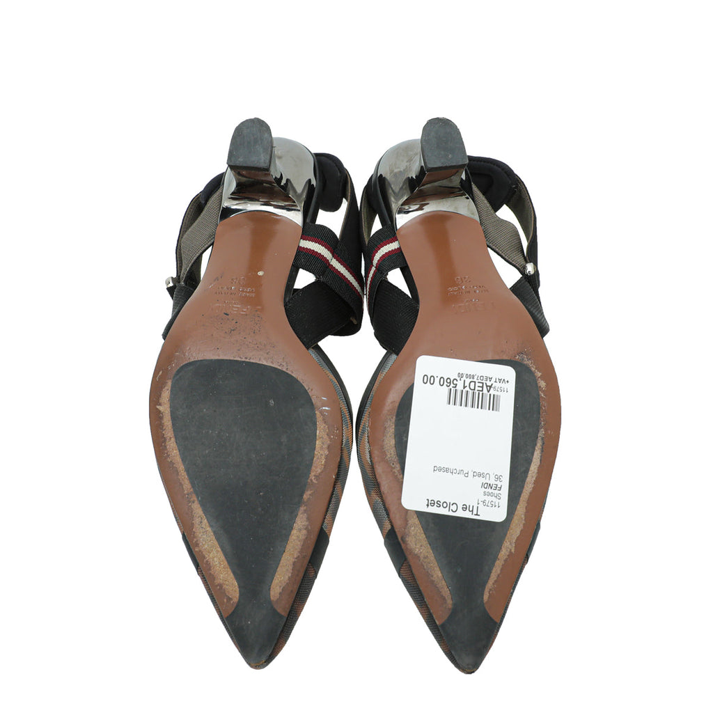 Fendi Colibri Mesh Slingback Pump 36