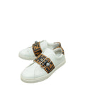 Fendi Bicolor Zucca Buckle Slip On Sneakers 36