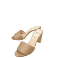 Fendi Beige Logo Satin Mules 36