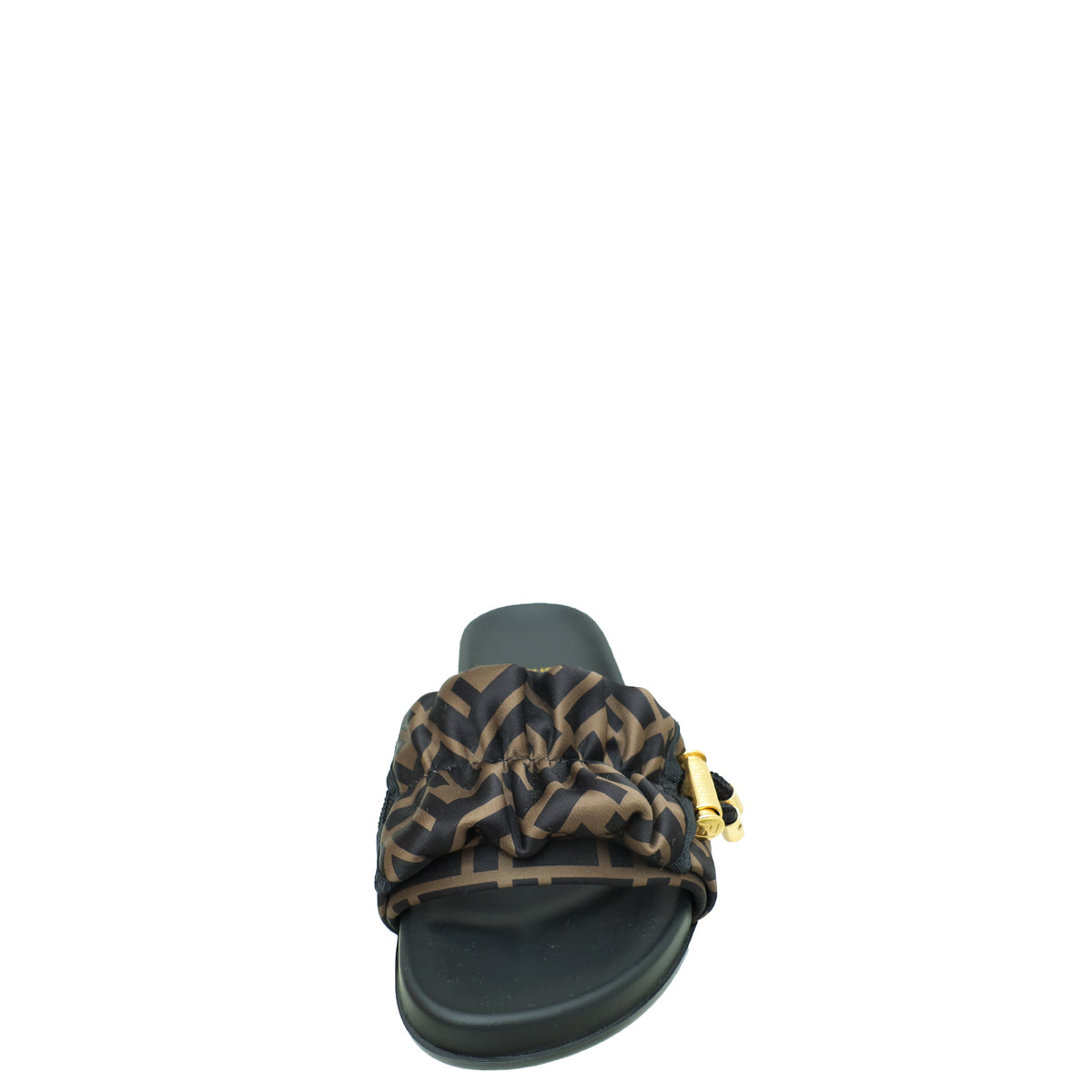 Fendi Bicolor FF Zucca Satin Slide Mules 36
