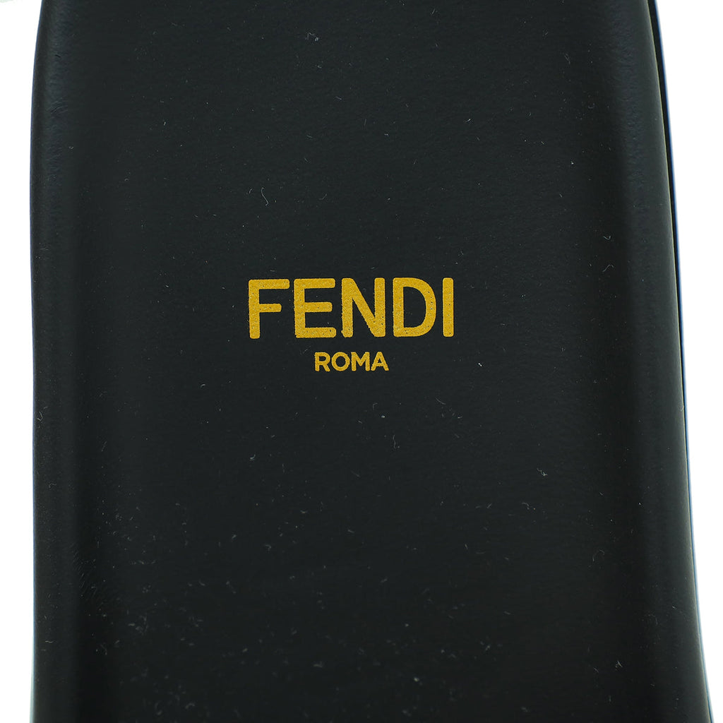 Fendi Bicolor FF Zucca Satin Slide Mules 36