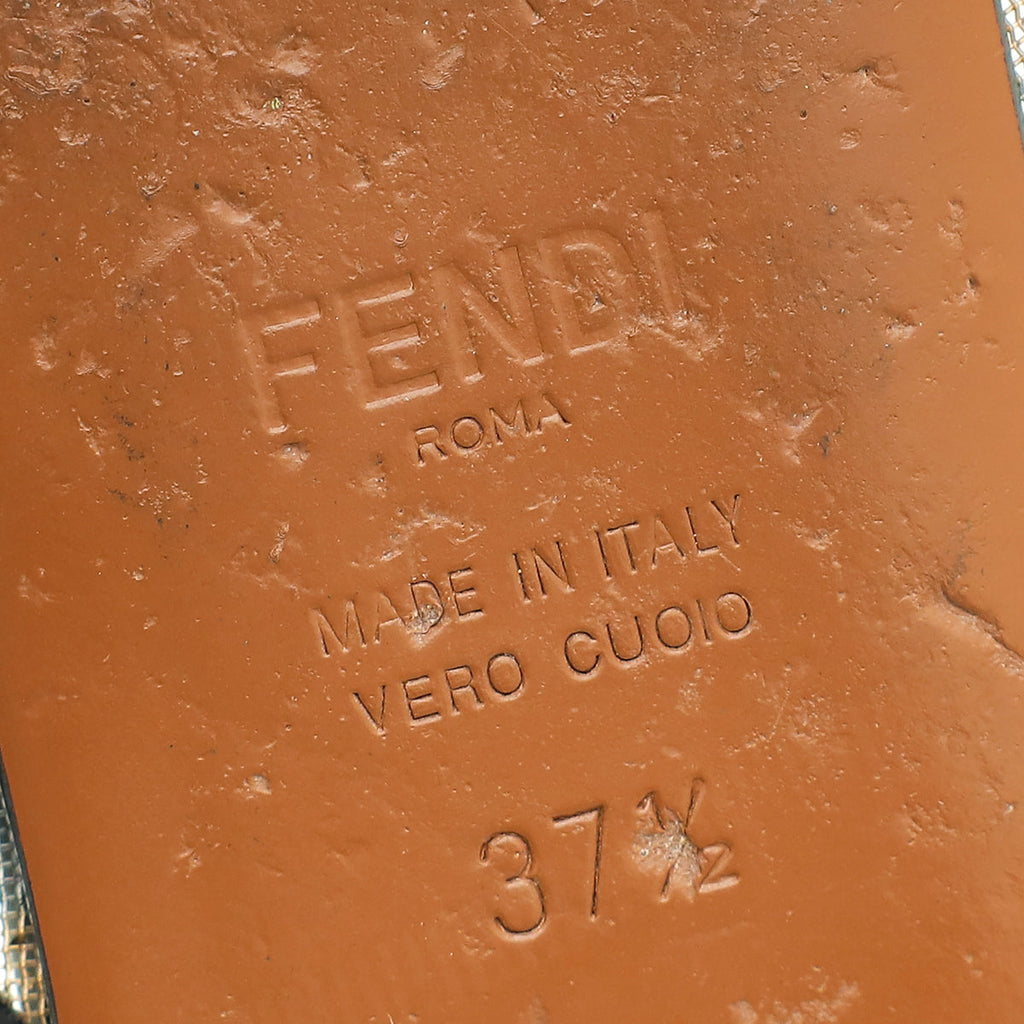 Fendi Bicolor Colibri FF Mesh Sabot Flat Mules 37.5