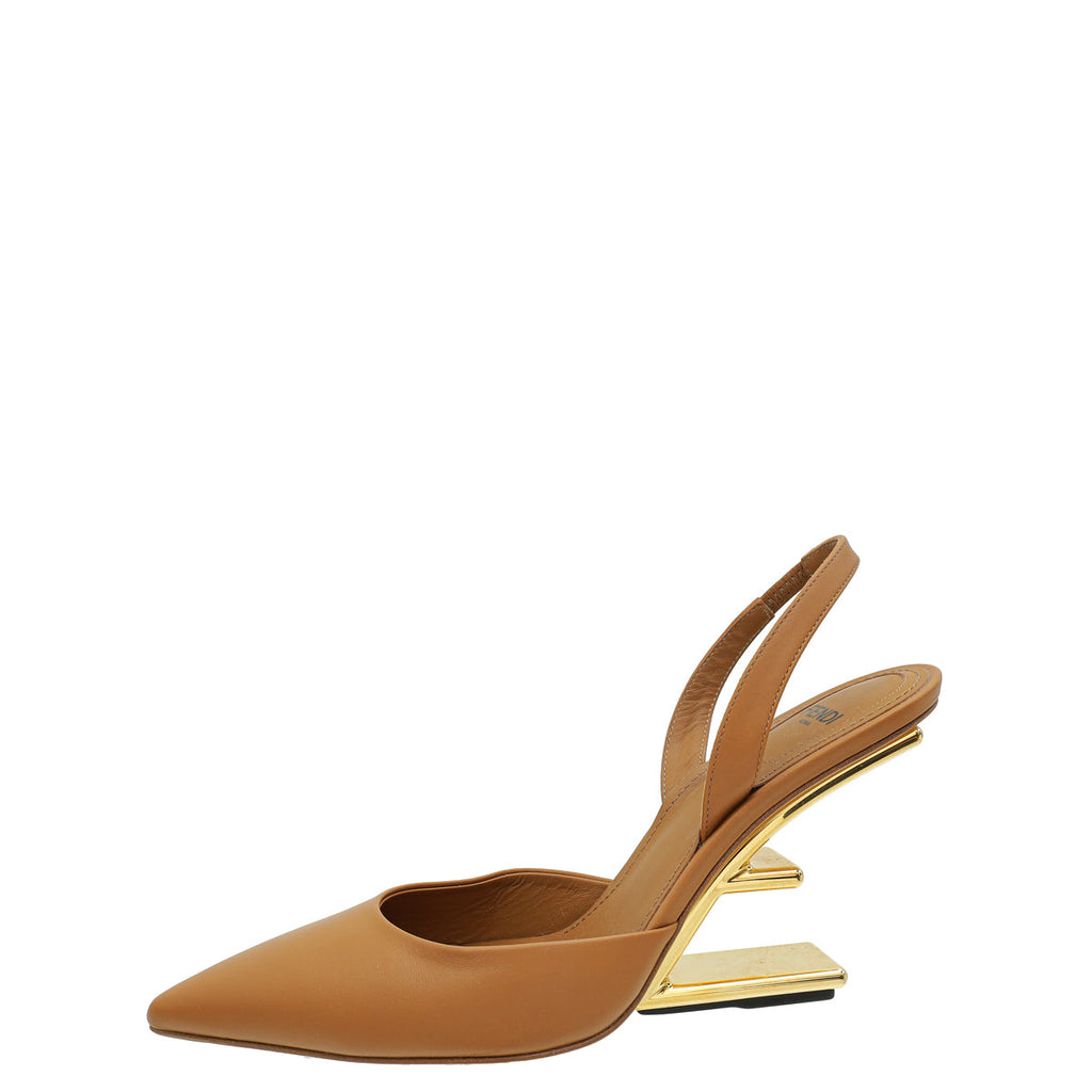 Fendi Brown First Slingback Pumps 37
