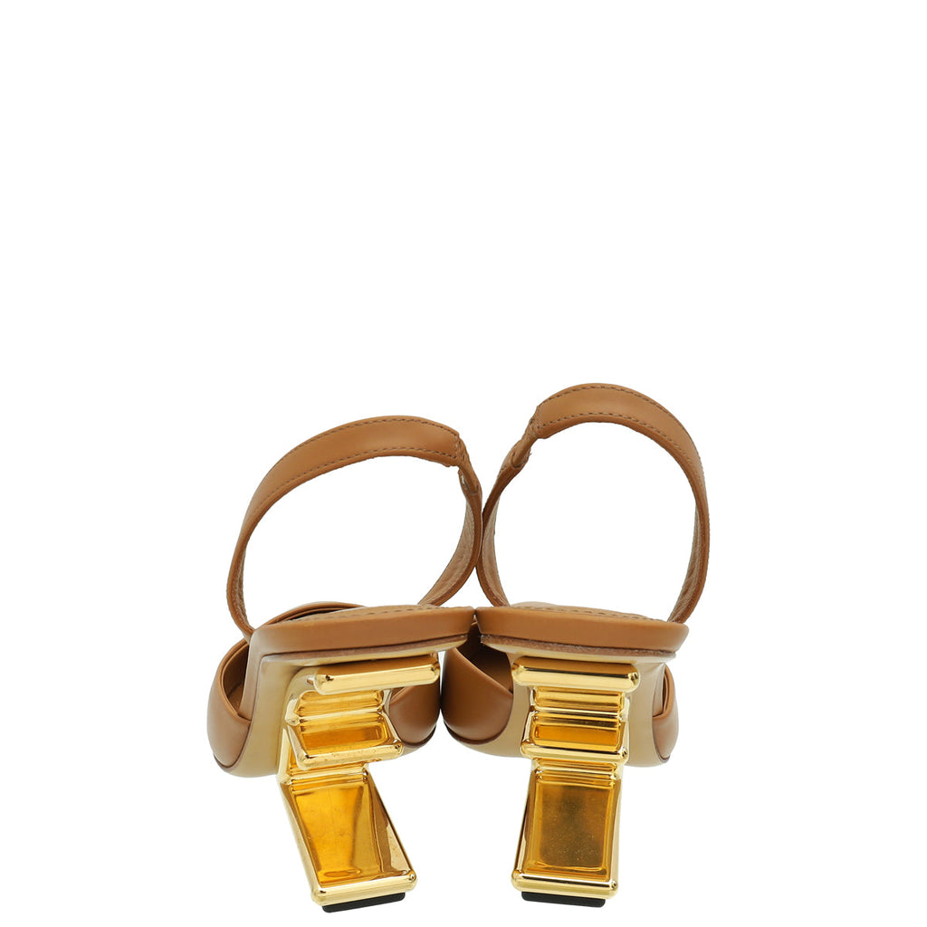 Fendi Brown First Slingback Pumps 37