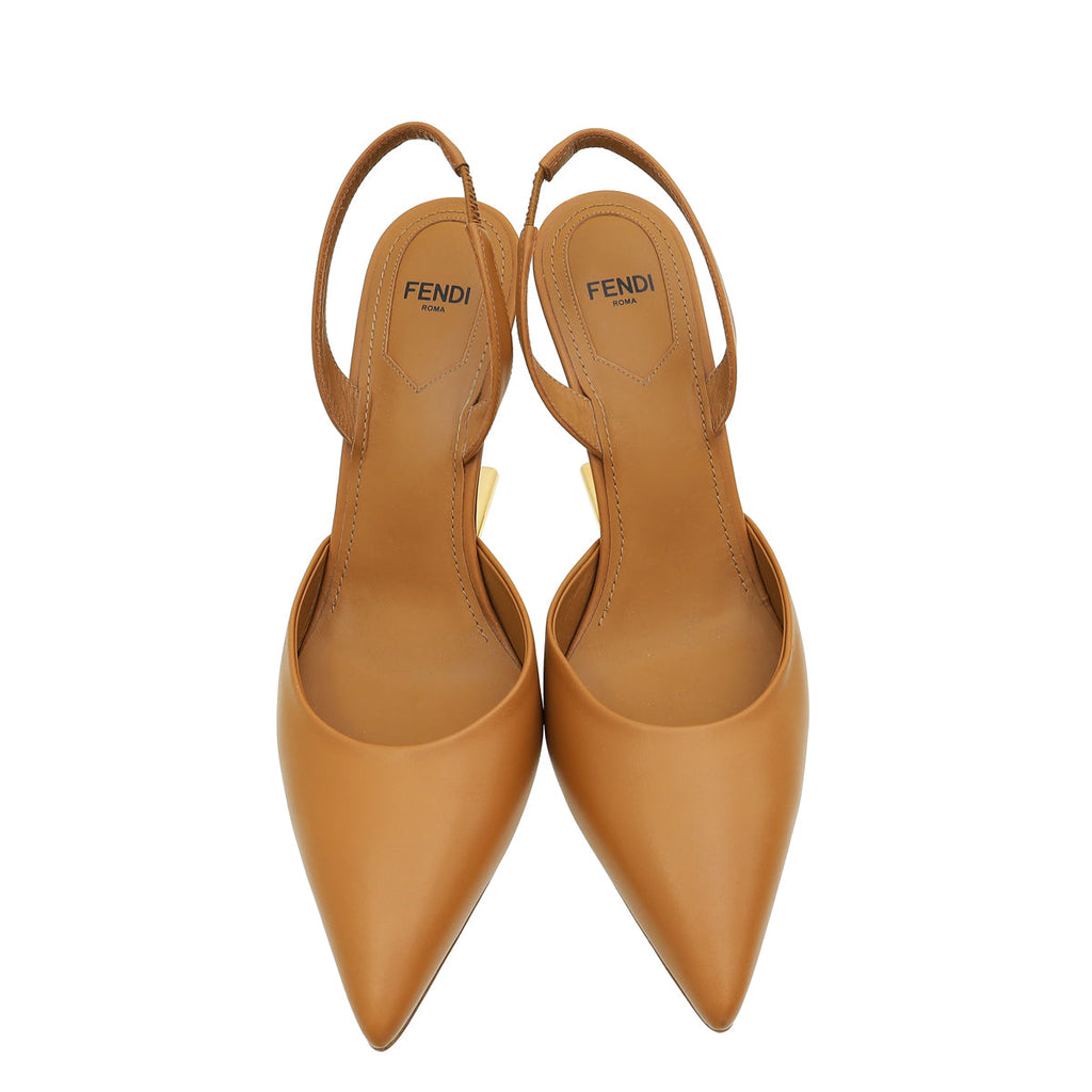 Fendi Brown First Slingback Pumps 37
