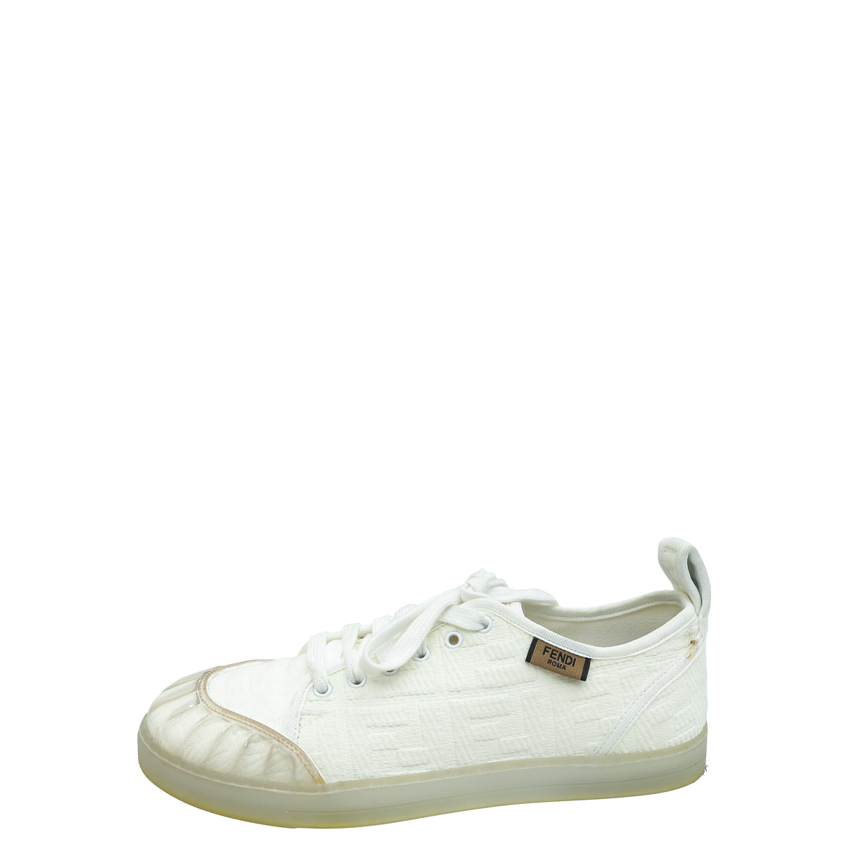 Fendi White Corda FF Promenade Low Top Sneakers 37