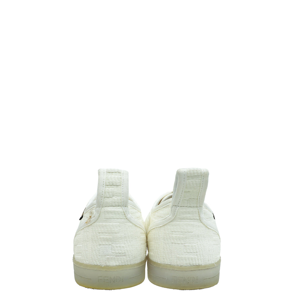 Fendi White Corda FF Promenade Low Top Sneakers 37
