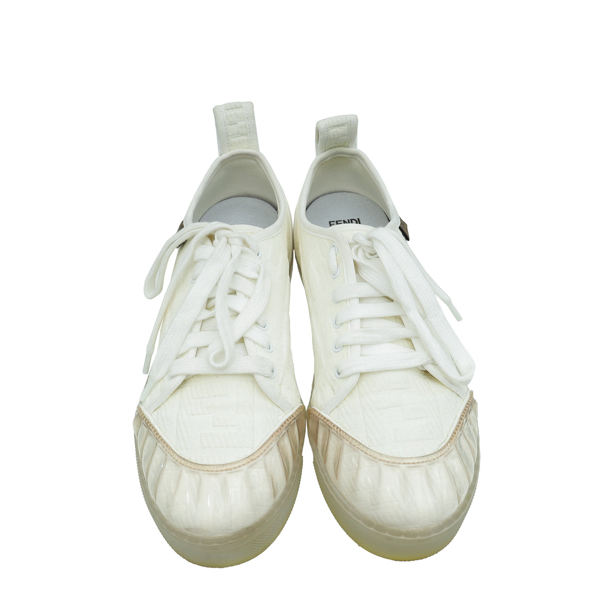 Fendi White Corda FF Promenade Low Top Sneakers 37