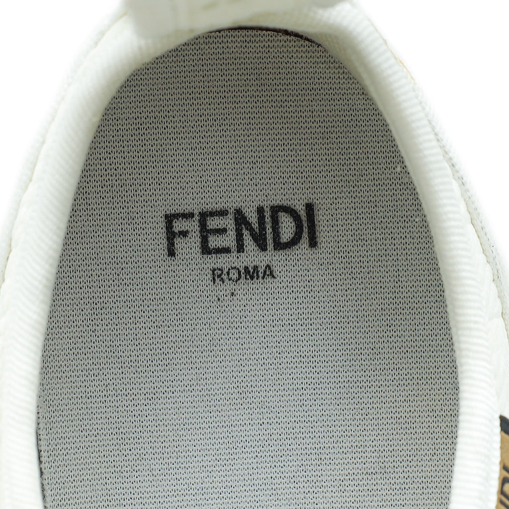Fendi White Corda FF Promenade Low Top Sneakers 37