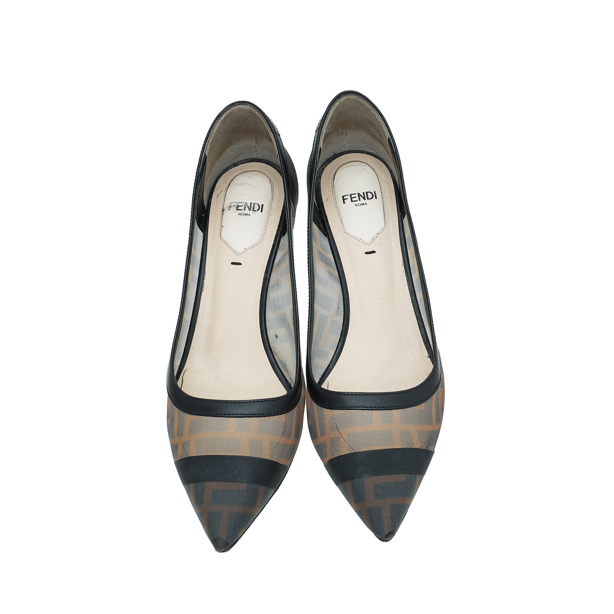 Fendi Bicolor Mesh Colibri Pumps 37