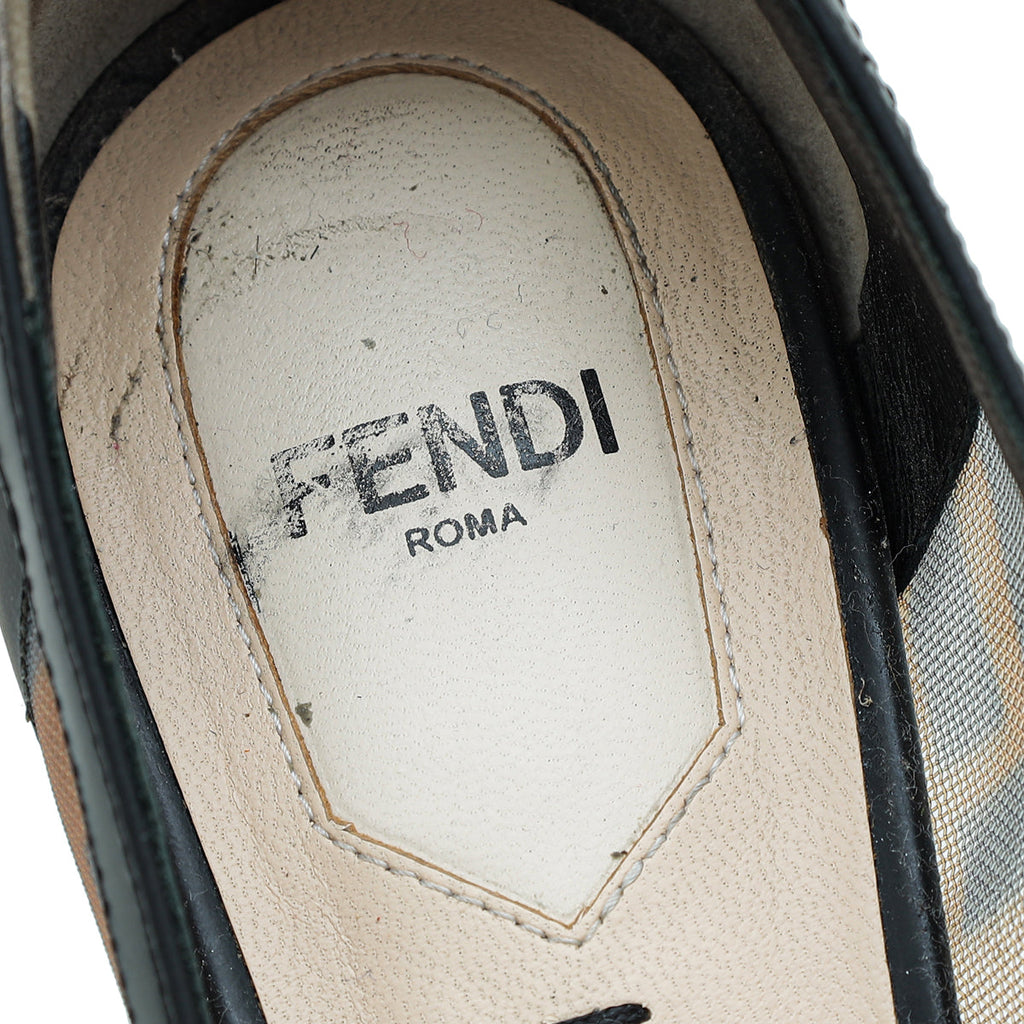 Fendi Bicolor Mesh Colibri Pumps 37