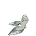 Fendi Metallic Silver Paillette Embellished First Sequins Slingback 37