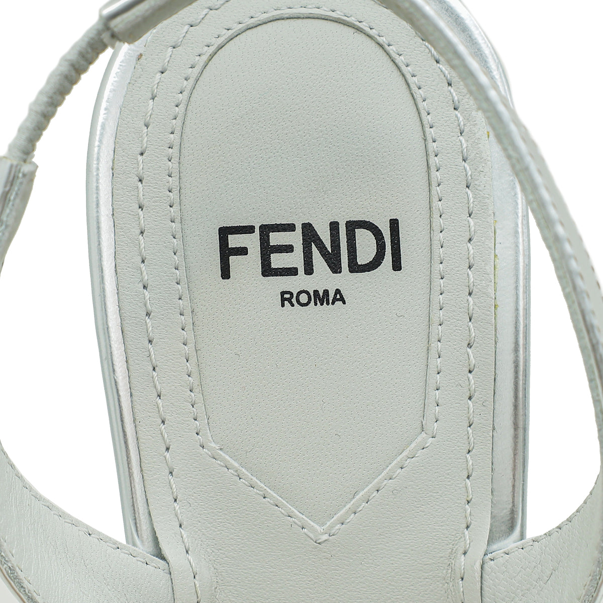 Fendi Metallic Silver Paillette Embellished First Sequins Slingback 37