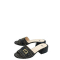 Fendi Bicolor Zucca FF Buckle Heeled Mules 38
