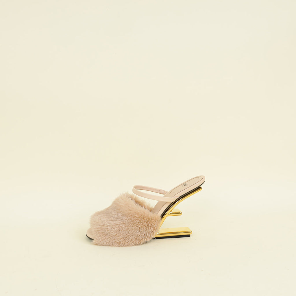 Fendi Nude First Mink Fur Sandal 38