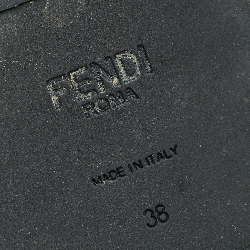 Fendi Bicolor FF Zucca Fabric Rockoko Combat Boots 38