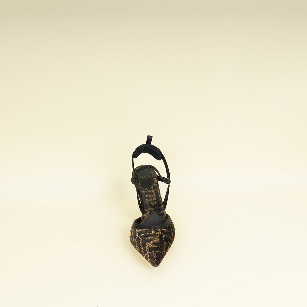 Fendi Bicolor Colibrì Lite High-Heeled Slingback Pump 38