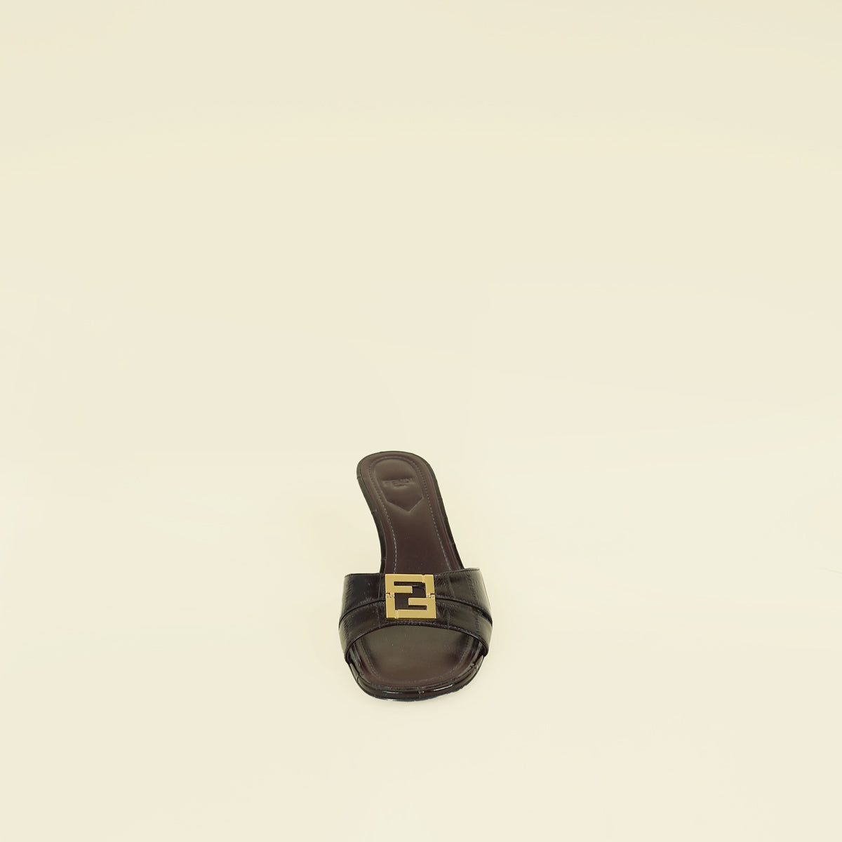 Fendi Black F Fold Mules 39