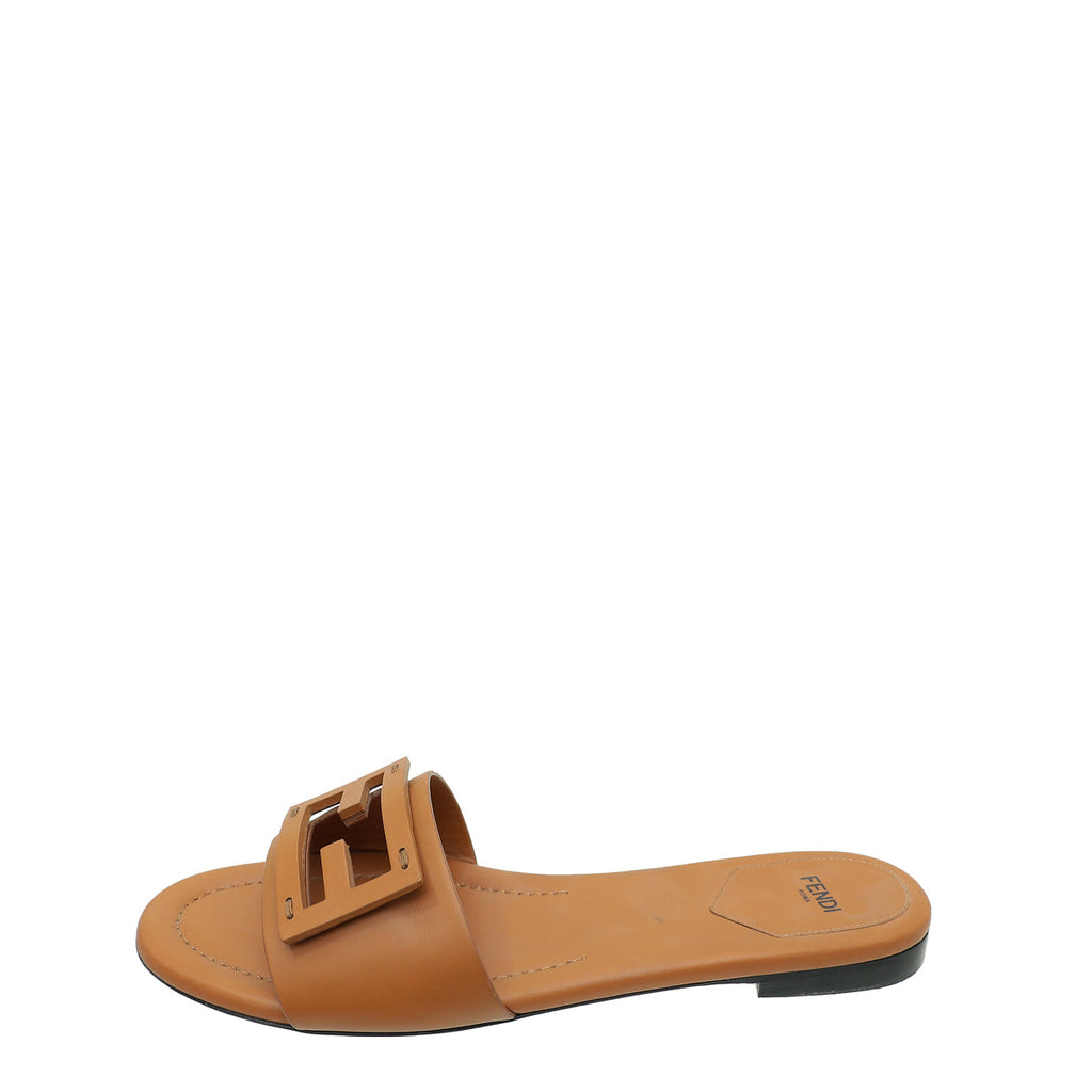 Fendi Tank FF Baguette Slides Flat Sandal 40