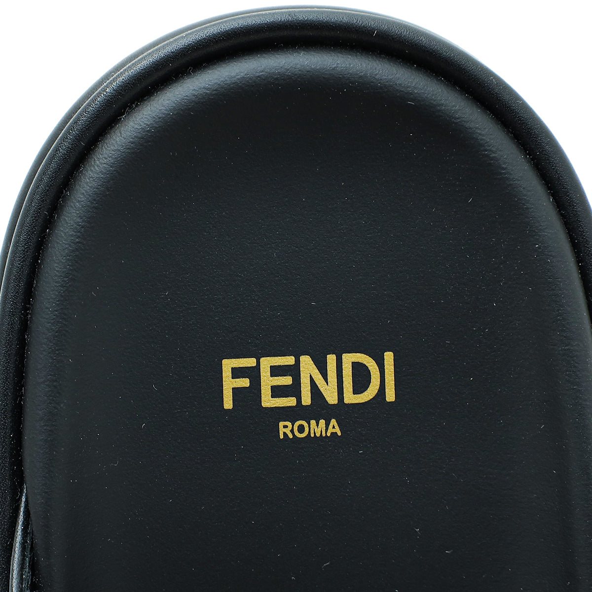 Fendi Black Vitello Fendigraphy Slide Sandals 40