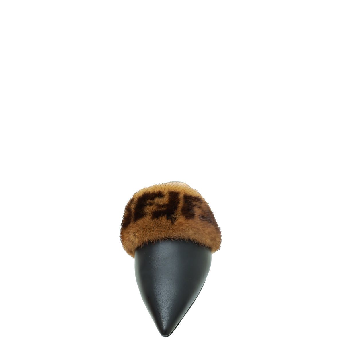 Fendi Bicolor FF Mink Fur Flat Mules 41