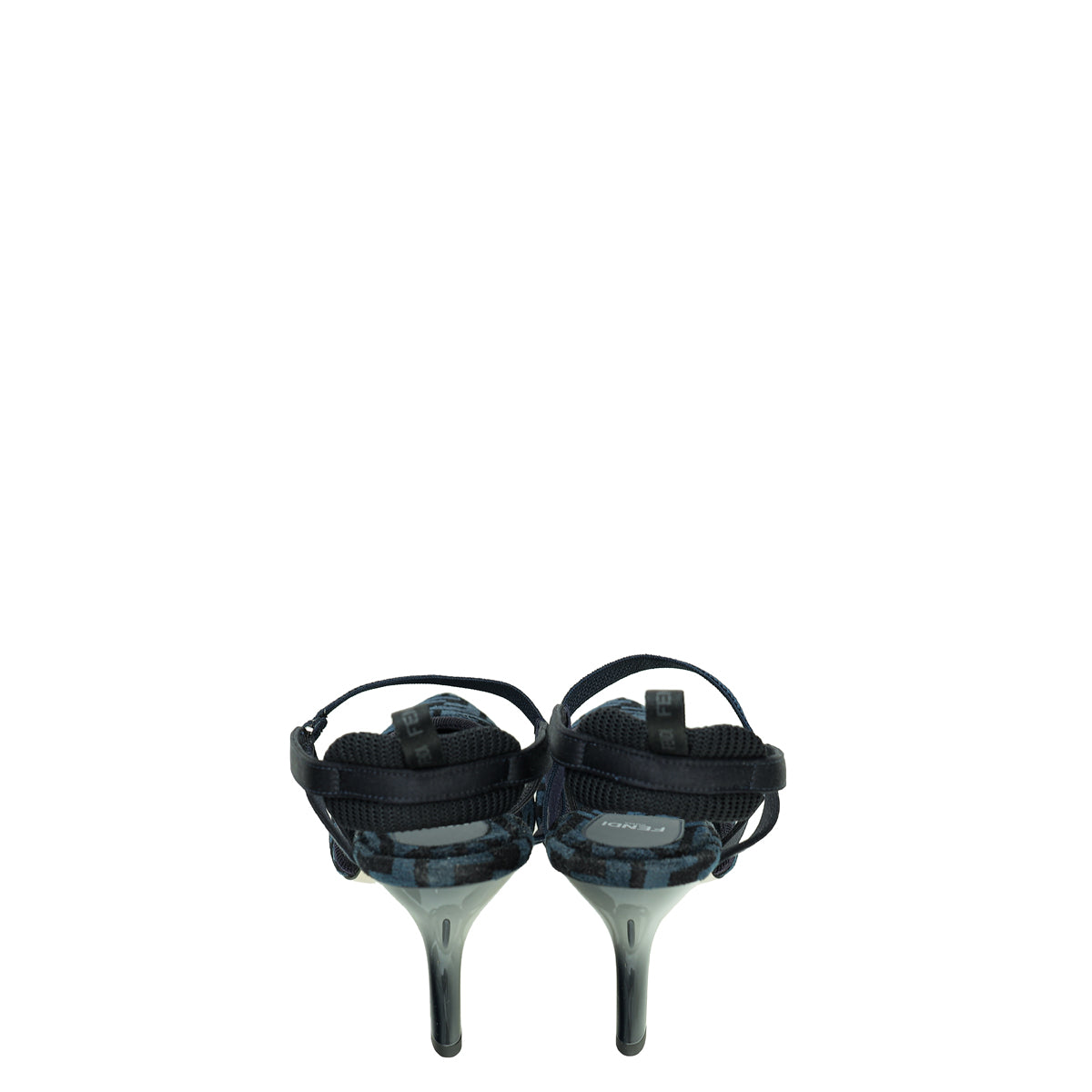 Fendi Dark Blue FF Velvet Colibri Lite Slingback Pumps 42